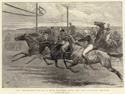 Go, experimenting at a Race meeting with the new starting machine by John Charlton